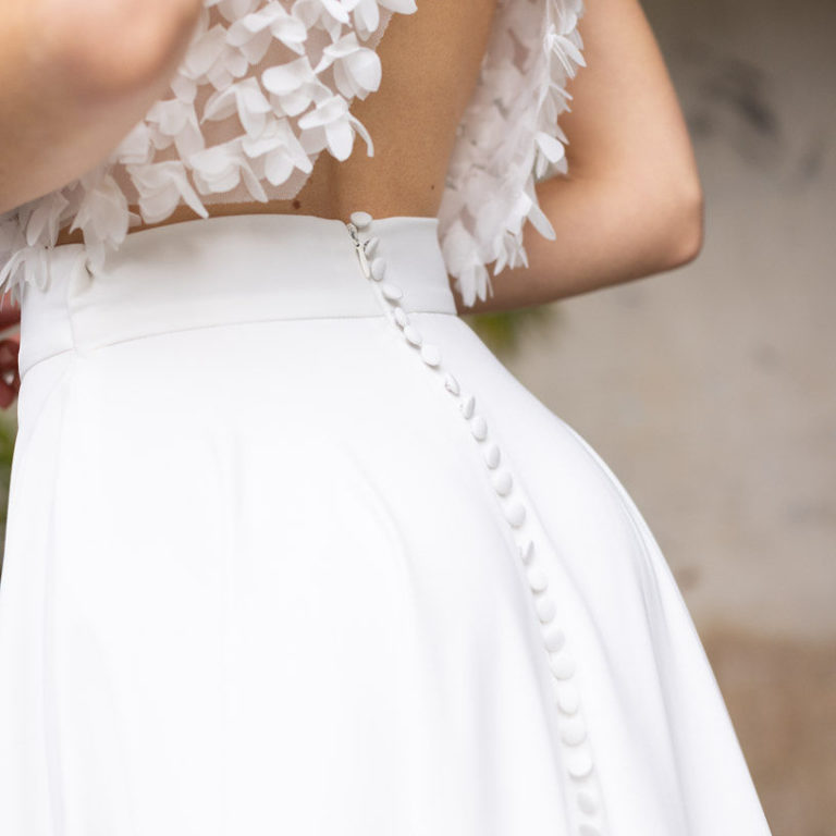 Haut de mariée pétales
