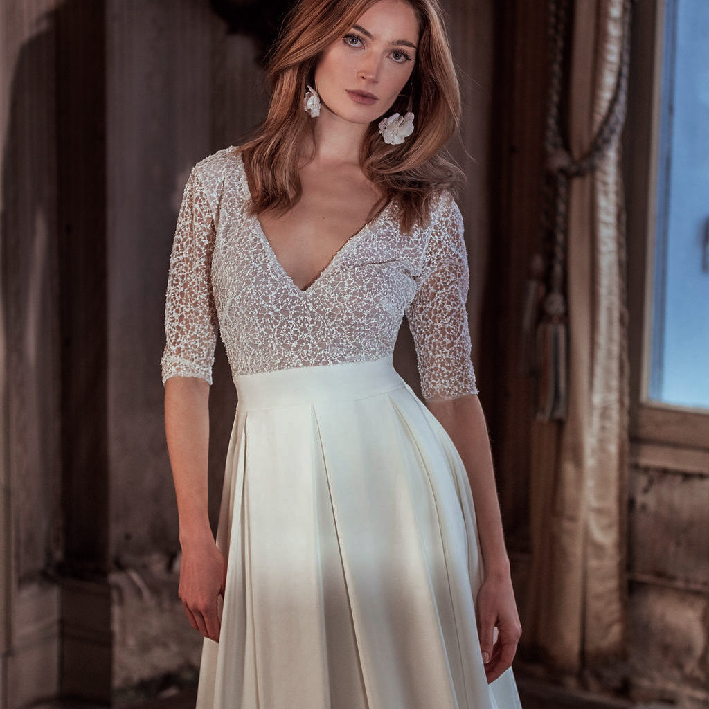 Robe bustier dentelle scintillante